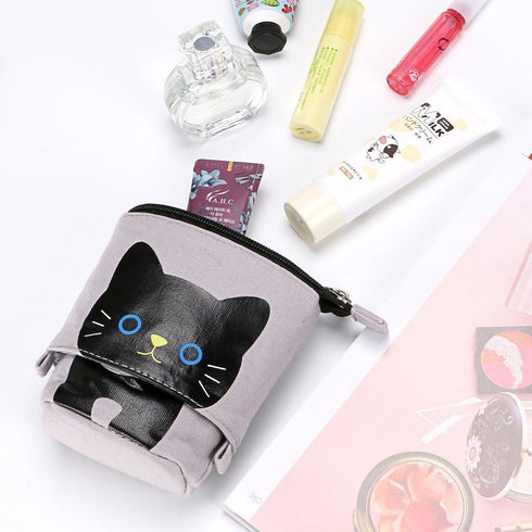 Telescopic Pencil Pouch, Cute Standing Pen Holder, Canvas+PU Storage Box with Zipper Closure (Gray)