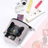 Telescopic Pencil Pouch, Cute Standing Pen Holder, Canvas+PU Storage Box with Zipper Closure (Gray)