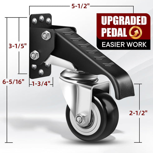 SPACECARE Retractable Workbench Casters Kit, 600Lbs Heavy Duty Caster Wheels for Workbenches, Tables, and Equipment, 4