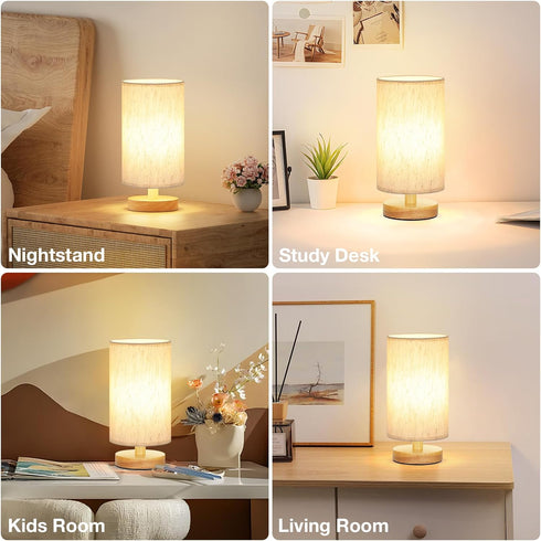 Set 2 3000K A15 Set 2, 9" Fenmzee Small Lamps of - Inline Control, Bedside Table Lamp for Bedroom with LED Blub, Easy