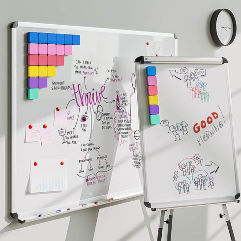 MaxGear Dry Erase Erasers, 36 Pack Magnetic Whiteboard Dry Erasers, Classroom, Office, Home, 6 Color Set