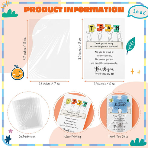 ReliThick 40 Set (10 Employee Appreciation Gifts Bulk, Puzzle Badge Reel with Thank You Cards, Retractable ID Badge