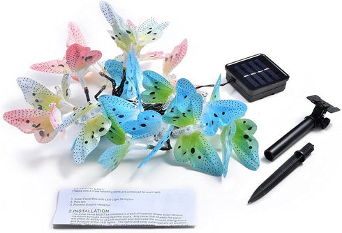 12 Solar Outdoor Lights, Garden Lights, LED Butterfly Decorative Lights for Fence, Yard, Pathways, Solar Spot Lights