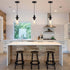 3-Pack Industrial Pendant Lights, Modern Clear Glass Shade Pendant Lighting, Black Pendant Light Fixtures Ceiling