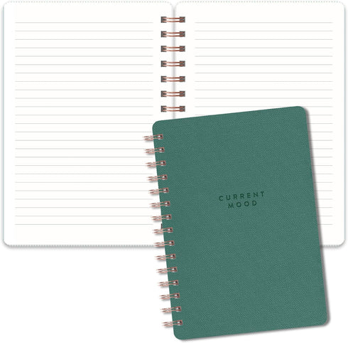 Orange Circle Studio Agatha Notebook, Current Mood, 5.75" x 8.25", 208 Lined Pages, Hunter Green