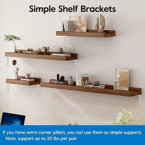 HOME MASTER HARDWARE 8 Pack Brace,5" 3" Corner Brace Shelf Bracket L Shelf Bracket Heavy Duty White Steel L Corner x