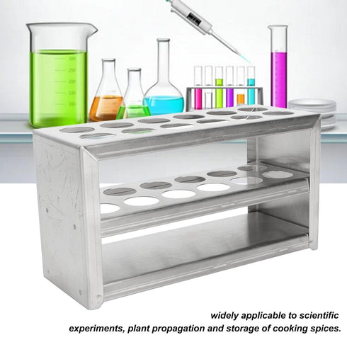 Test Tube Rack, 12 Holes, 3 Tiers Metal Stainless Steel Holder for Laboratory Scientific Experiments