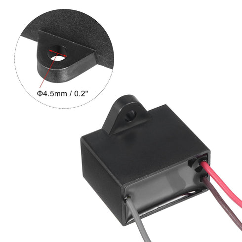 uxcell Ceiling Fan Capacitor CBB61 1.5/3uF 250V AC 3 Wires for Electric Fan Pump Motor Generator