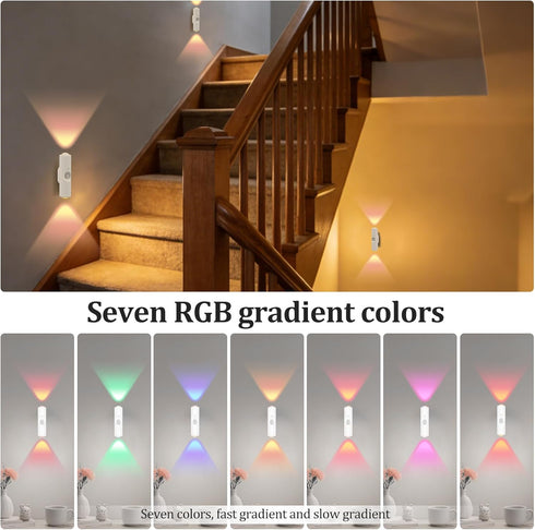 LYIYEYAN 4-Pack 7 Motion Sensor Ambient Light, Rechargeable Dynamic Smart LED Wall Lamp, Magnetic Mount, Multi Color