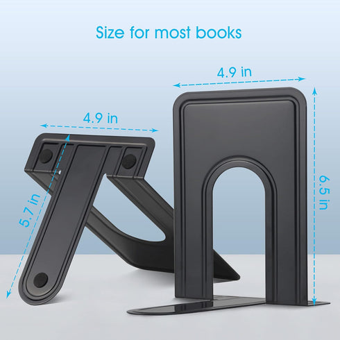 HappyHapi 28pcs Metal Bookends for Shelves, Heavy Duty Book Ends Holders for Office Home Library