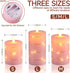 3 Pack-Pink Da by Flameless Candles with String LightsBattery Operated Candles,LED Flickering Candles with Remote