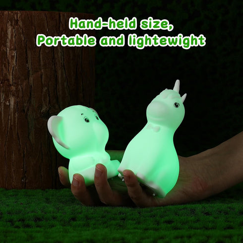 7 LOVERUIS Cute Unicorn Elephant Night Light - Kid Lamp Nightlight for Children Birthday Halloween Birthday Gift