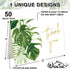 50 Packs Summer 4 6 Inch Whaline Gold Foil Thank You Cards Tropical Greenery Leaves Greeting Cards Monstera Blank Note