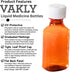 Plastic Amber Liquid Medicine Bottles with Child Resistant Caps, 2oz Pack of 10 Oval Pharmaceutical Prescription Bottles