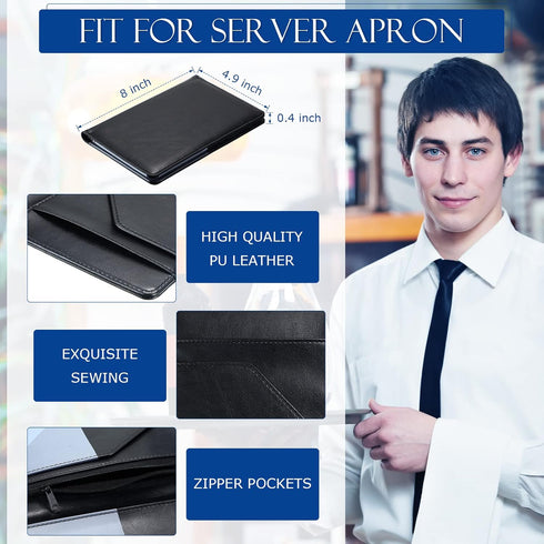 6 Containlol Pcs Waitress Server Books Guest Book Pad Leather Money Organizer Wallet Organizer Waiter Cash Check Bill