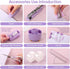 SKYDUE Purple Office Supplies Set, 10PCS Purple Desk Accessories, Pencil Holder, Stapler, Tape Dispenser, Scissors