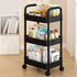 apcans 3 Layer Rolling Storage Cart Organizers for Kitchen Bathroom Shelving Unit with Wheels Mobile Storage Rack