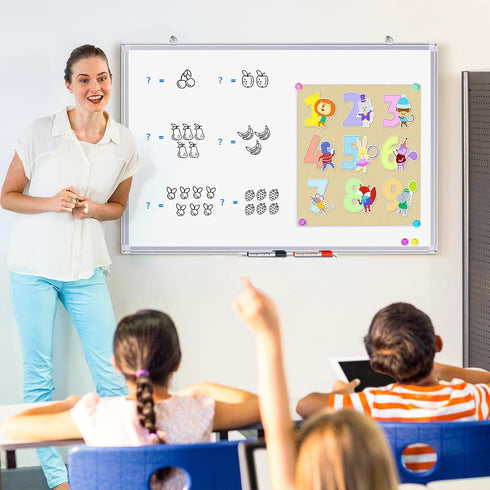 TRIPOLLO Whiteboard Dry Erase Board, 36 x 24 inches, Magnetic, Aluminum Frame, Hanging Marker Board