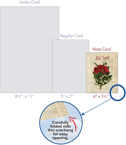 The Best Card Company - 10 Flower Get Well Soon Cards for Men and Women (4 x 5.12 Inch) - Floral Assortment