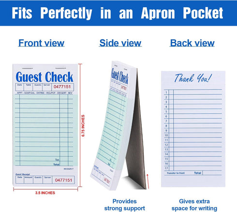 1000 (20 Methdic Guest Checks Server Note Pads Orders Waitress Notepad for Restaurants Books)