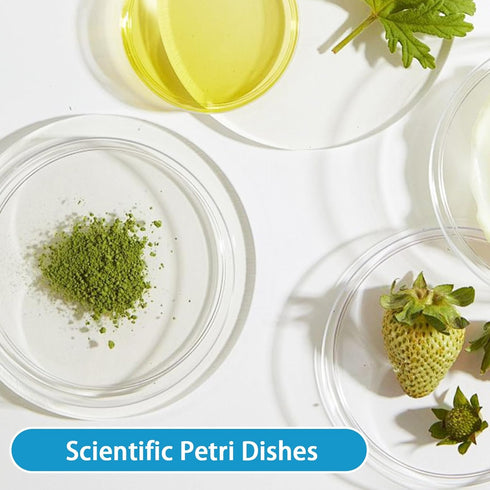 30Pack 90 x 15mm Plastic Petri Dishes, Culture Dishes with Lids for School and Laboratories