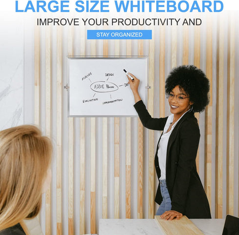 Cazeyoo Magnetic Desktop Whiteboard, 16 x 12inch with Stand, 10 Markers, 4 Magnets, 1 Eraser for Kids