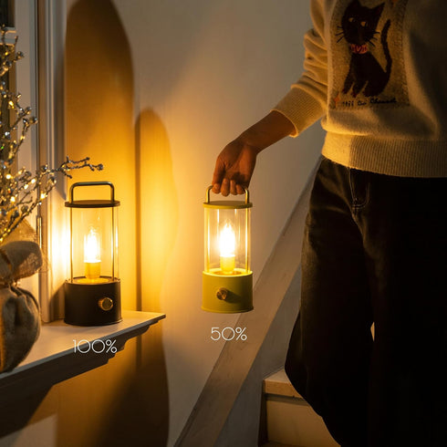Dimming, LUSHARBOR Cordless Table Lamp, Portable Lantern Rechargeable LED Battery Operated Lamp Stepless Hanging Desk