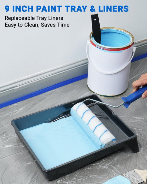 (24 30-Piece Set Paint Roller Kit with Extension Pole FT) for Walls & Ceilings Home Painting with Paint Rollers