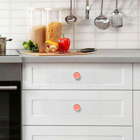 KEIGE 4Pcs Salmon Kitchen Cabinet Knobs,Round Drawer Knobs with Screws,Door Handle Cabinet Handles Cabinet Hardware