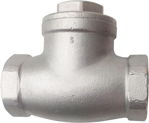 1" NPT Swing Check Valve Female WOG 200 PSI PN16 CF8M, Stainless Steel SS316
