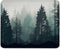 Monochromatic Forest Landscape Digital Art Mouse Pad - Serene Pine Tree Design for Computers Laptop