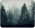 Monochromatic Forest Landscape Digital Art Mouse Pad - Serene Pine Tree Design for Computers Laptop