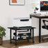 Lerliuo 2-Tier Under Desk Printer Stand, Industrial Mobile Printer Table with Storage Shelf and Steel Frame, Rolling