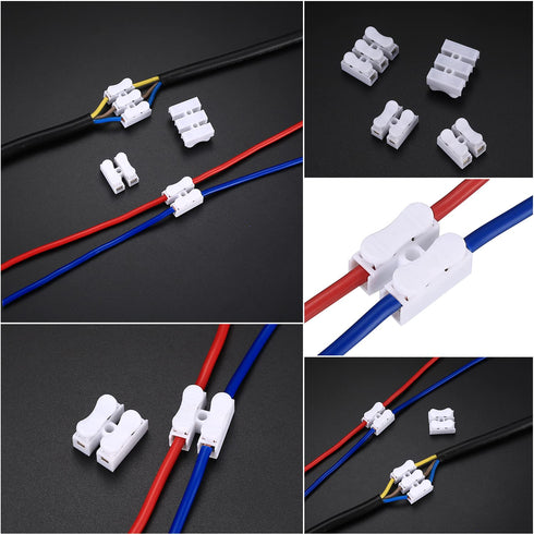 65 Pcs Spring Wire Connectors, Spring Clamp Terminal Cable Clamp Connector for Wiring Terminal