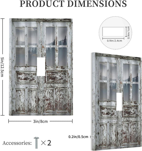 Rustic Farmhouse Decorative Switch Plate Covers, 1 Gang Wall Plate Single Toggle Light Switch Cover Plate for Bedroom