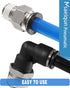 57 Pcs Push to Connect Fittings Kit, 1/4 3/8 1/2 Inch OD Air Line Pneumatic Fittings with NPT Thread, Quick Release