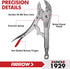 3-Piece Set 6.5" 7" 10" Arrow Locking Pliers - Long Nose and & Curved Jaw Locking Pliers, CR-MO Steel Construction