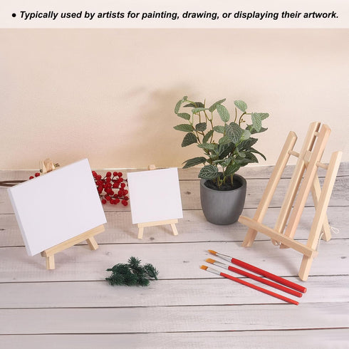 PATIKIL 5.9" Wooden Art Easel, 10 Pack Portable Tripod Holder for Canvas, Foldable Tabletop Display