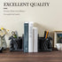 MyGift Black Resin Dragon Decorative Bookends, Heavy Books with Pencil Holder for Desk, Office Supplies Fantasy Dragons