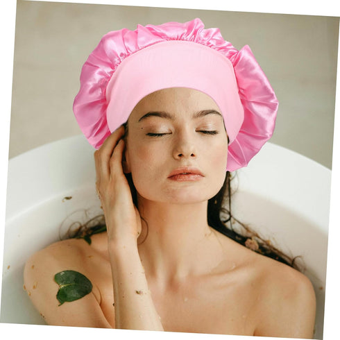 3pcs Satin Sleep Cap for Women Soft Night Bonnet with Wide Elastic Band Hair Protector for Sleeping for Curly Hair Care