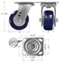 4 Inch Heavy Duty Industrial Casters, Polyurethane on Polyolefin, Loading Capacity up to 600 LB