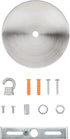 Aspen Creative 21510-41, 4-3/4" 7/16" Contemporary Chandelier & Light Fixture Canopy Kit w/Collar Hook, Brushed Nickel