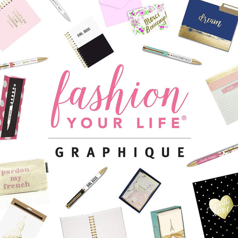 Graphique Glitz and Glam Floating Glitter Pen - 5.5" Refillable Black Ink Ballpoint Pen with Glitter & Gift Box