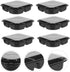 10pcs 4-compartment 550g Packing Toyvian Black Square Fruit Storage Boxes Disposable Food Storage Containers Multi-grid
