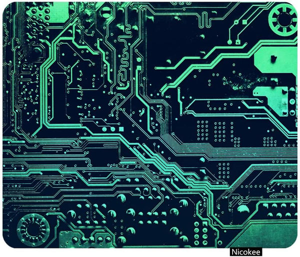 Gaming Mouse Pad, 9.5 x 7.9 Inch Circuit Board Design, Non-Slip Rubber for Computers and Laptops