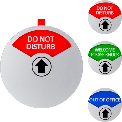 Kichwit Office Door Sign, Do Not Disturb, Out of Office, Welcome Please Knock, Privacy Sign, 5 Inch, Silver