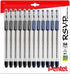 Pentel RSVP Medium Point Pens, 1.0mm - 12 Pack of 6 Black & 6 Blue Ballpoint Pens