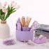 SKYDUE Purple Office Supplies Set, 10PCS Purple Desk Accessories, Pencil Holder, Stapler, Tape Dispenser, Scissors