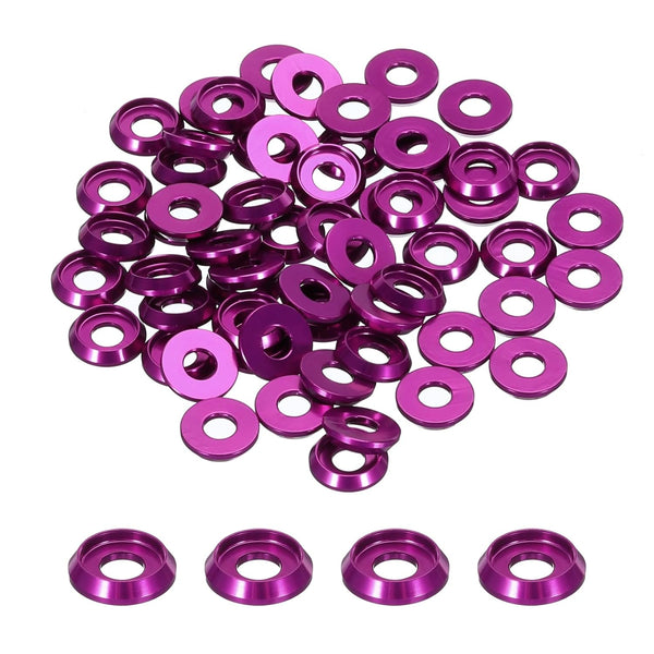 MECCANIXITY M4 Cone Cup Countersunk Washers, Aluminum Gaskets for RC/FPV/PC/Drone Accessories, Pack of 60