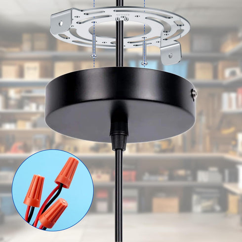 Eldraqth 125mm /4.9 Inches Light Fixture Mounting Bracket, Round Light Crossbar with Screws and Nuts Heavy Duty Ceiling